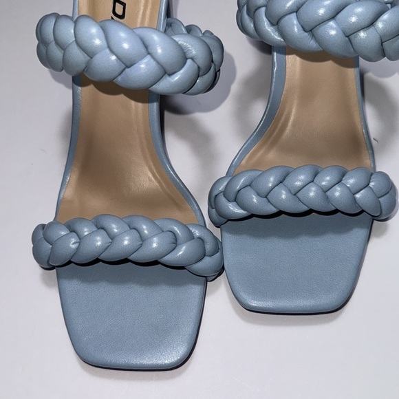 Soda Women's Braided Open Toe Double Strap Heels, Blue, 7.5 - Picture 5 of 9